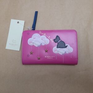 Radley London Pink Wallet with Cloud and Cat Design